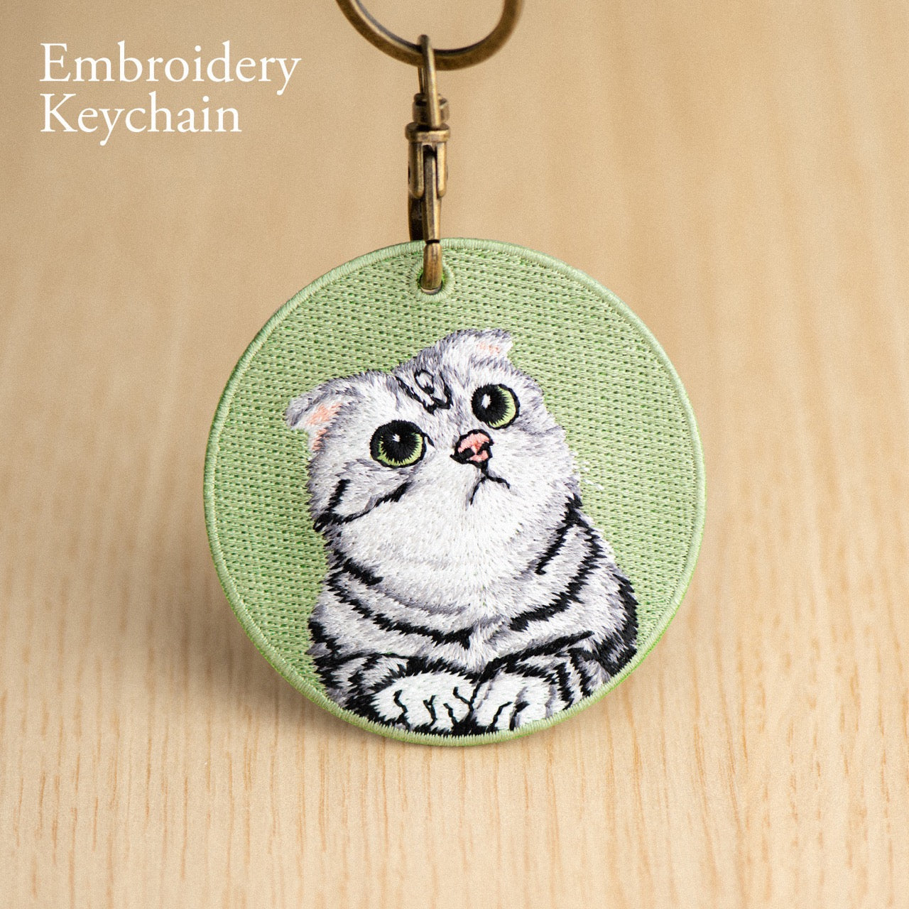 Cute Double-Sided Embroidered Cat Charms