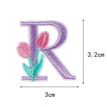 Flower and Alphabet Embroidered Patches - CheerCove