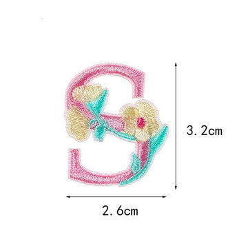 Flower and Alphabet Embroidered Patches - CheerCove