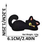 lying stretched void cat whimsical embroidered stick-on patch