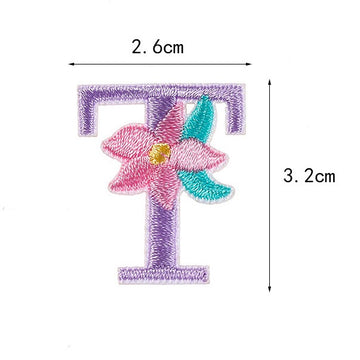 Flower and Alphabet Embroidered Patches - CheerCove