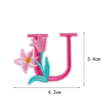 Flower and Alphabet Embroidered Patches - CheerCove