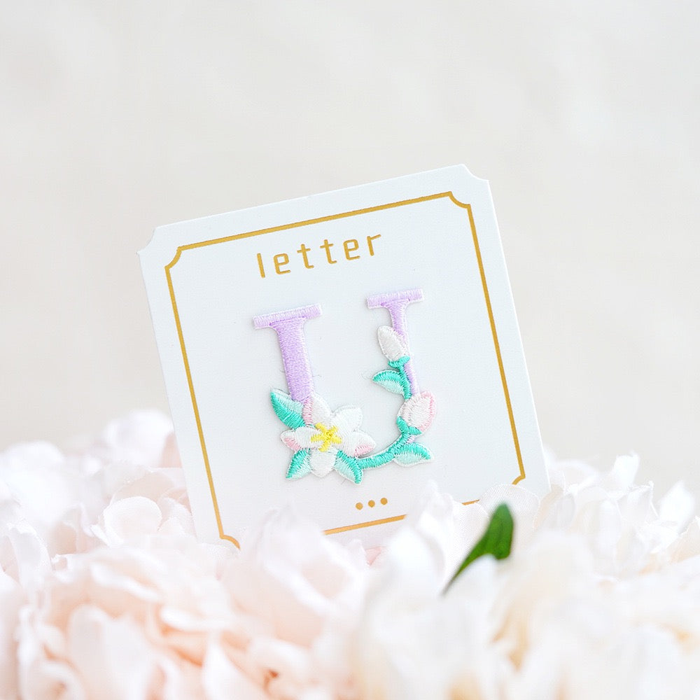 Cute Floral Alphabet Patches(Stick-On)