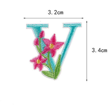 Flower and Alphabet Embroidered Patches - CheerCove