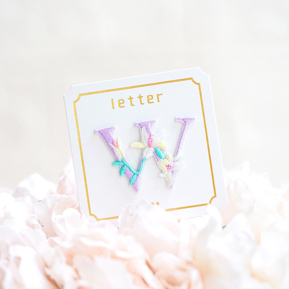 Cute Floral Alphabet Patches(Stick-On)