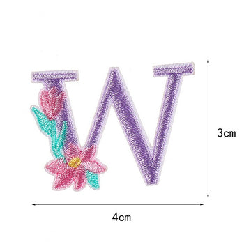 Flower and Alphabet Embroidered Patches - CheerCove