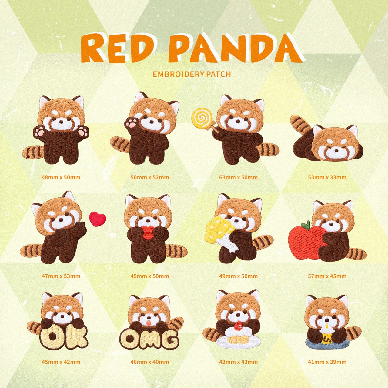 Cute Red Panda Embroidered Stick-On Patches in 12 Designs | CheerCove