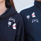 Embroidered Pins of Sunglasses、Windmill and Rabbit