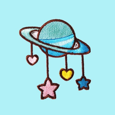 Moon with Clouds Planet Patches(Stick-On) - CheerCove