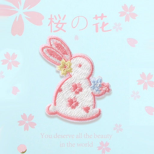 Cherry Blossom Rabbit Patches(Stick-On) - CheerCove