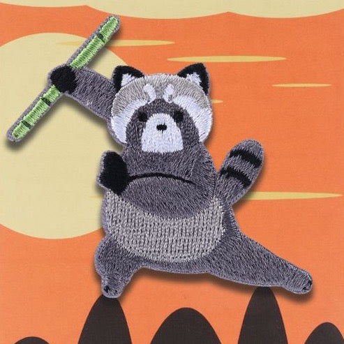 Kung Fu Raccoon Patches(Stick-On) - CheerCove