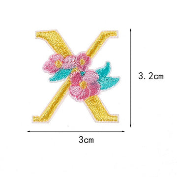 Flower and Alphabet Embroidered Patches - CheerCove