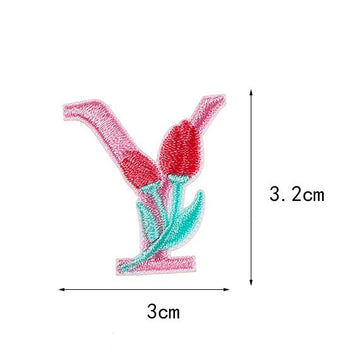 Flower and Alphabet Embroidered Patches - CheerCove