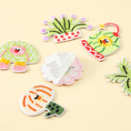peel-and-stick backing of abstract groovy plant embroidered patch