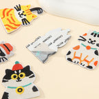 peel-and-stick backing of whimsical dapper cat embroidered patch