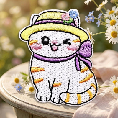 Cute Cottagecore Cats in Vintage Hats Patches (Stick-On)