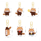 kawaii double-sided red panda embroidered keychain charm size chart all 6 designs