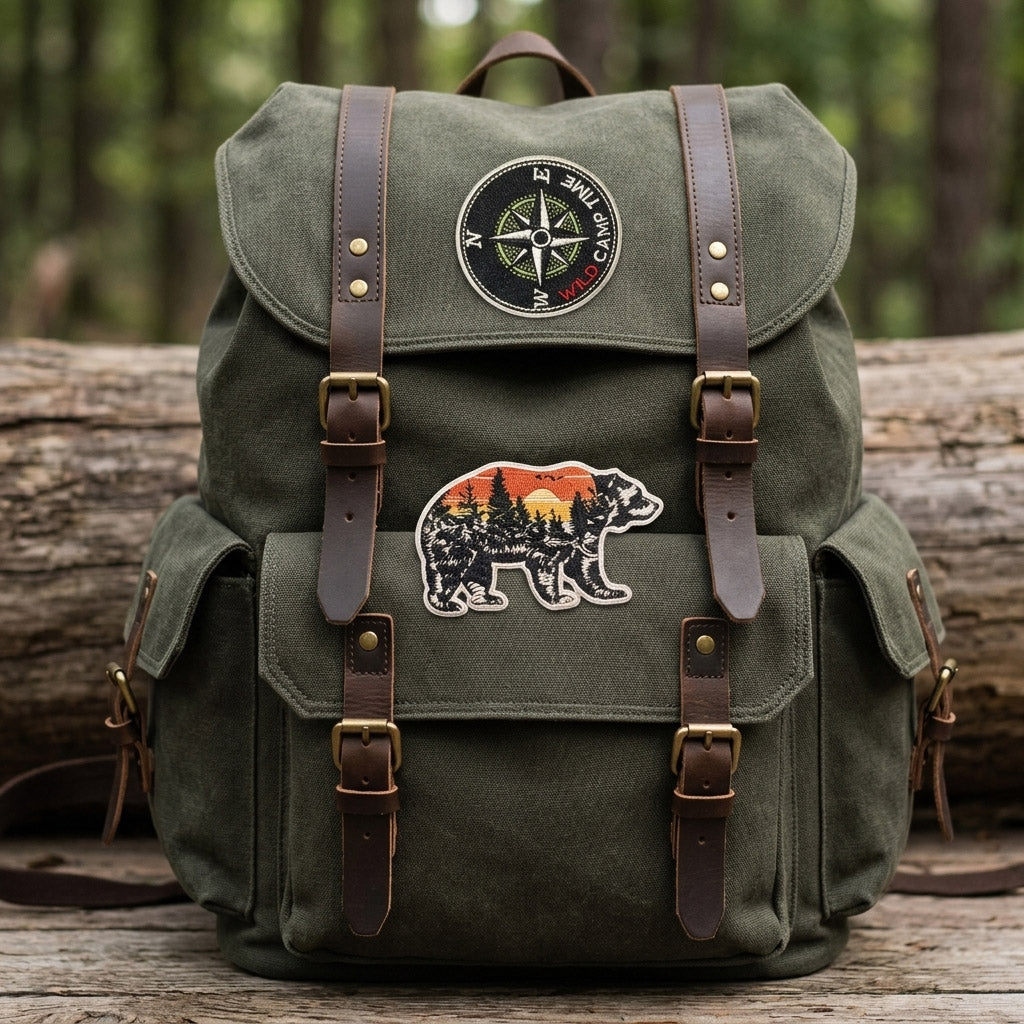 Outdoor Adventure Bears Patches (Iron-On)