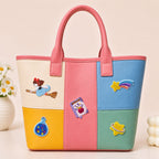 celestial little witch embroidered stick-on patch on tote bag