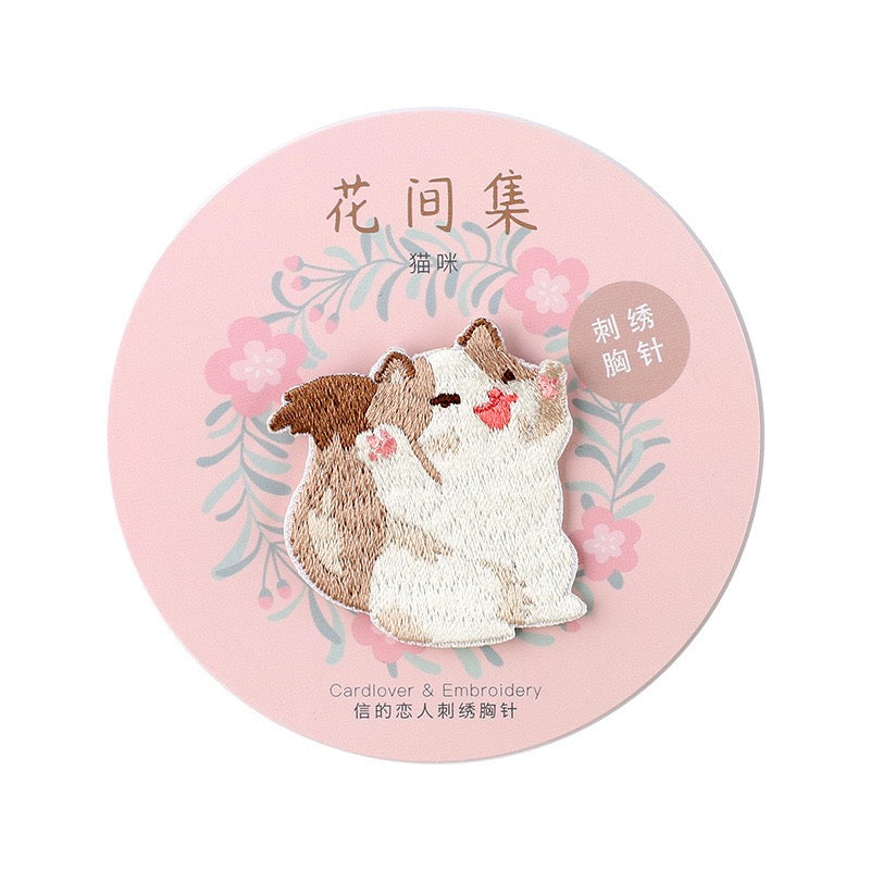 Embroidered Pins of Lovely Pets