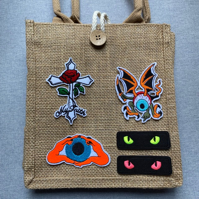 Glow-in-the-Dark Cat Eye Patches (Iron-On)