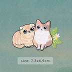 Whimsical Cat Life & Floral Patches (Stick-On)
