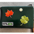 maple leaf embroidered stick-on patch on card holder