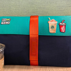 kawaii snack embroidered stick-on patches on laptop bag