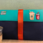 cute beverage and sweet soda can stick-on embroidered patches on laptop bag
