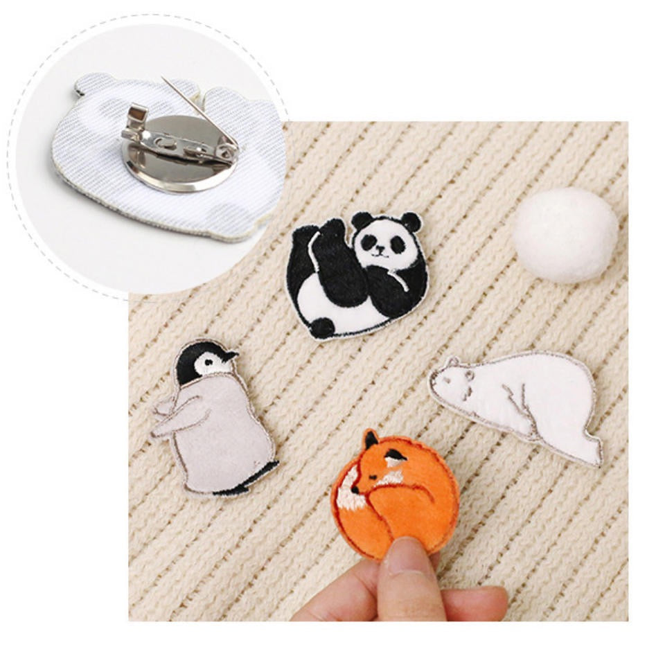 Embroidered Pins of Cute Animals